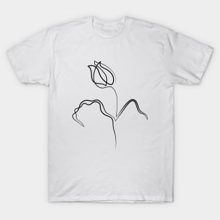 Tulip | One Line Artist | Minimal Art | One Line Art | Minimalist T-Shirt